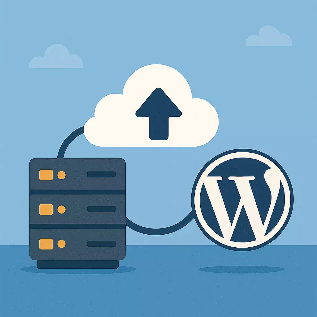 Ikona kopii zapasowej na chmurze i serwerze WordPress.