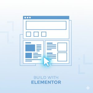 Przykład interfejsu edytora Elementor i jego elementów.