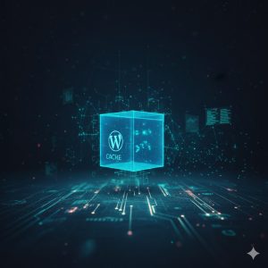 Ikona blokady WordPress z napisem "Cache".